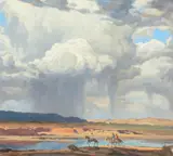 Carl Oscar Borg, Desert Storm, Arizona, oil on canvas