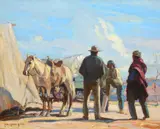 Carl Oscar Borg, Desert Rendezvous, oil on canvas
