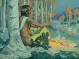 E. Irving Couse, Campfire [or] Evening Fire