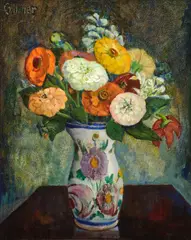Catharine Critcher, Flowers in a Vase, oil on canvas