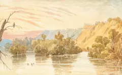 Seth Eastman, Sixty Miles above Prairie du Chien, watercolor on paper