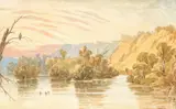 Seth Eastman, Sixty Miles above Prairie du Chien, watercolor on paper