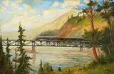 Smith River Train – Northern Pacific by John Fery, oil on canvas, sold Jul 2019