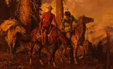 Arnold Friberg, The Pursuit [or] Mountie, oil on canvas