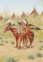 John Hauser, An Indian Encampment, 1907, gouache on paper