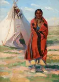 Frank Tenney Johnson, Sioux Woman and Baby ( circa 1890)