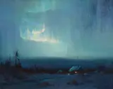 The Northern Lights by Sydney Laurence, 1927, oil on canvas, sold Jul 2019