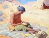 William Robinson Leigh, Navajo Girl Preparing Corn