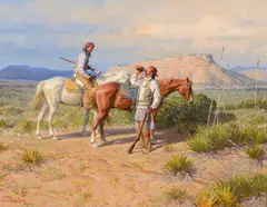 Tom Lovell, Chiricahua Scouts 1886, 1990, oil on canvas