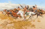 Running Them Off by Frank McCarthy, oil on canvas, sold Jul 2019