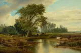 Thomas Moran, View of Burlington, New Jersey, 1856, oil on canvas