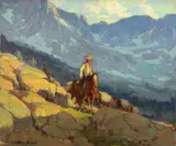 The Lone Packer by Edgar Alwin Payne, oil on canvas, sold Jul 2019