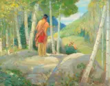 Bert Geer Phillips, Deer Hunter, Taos, 1927, oil on board