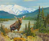 Carl Rungius, High Country Moose, oil on canvas