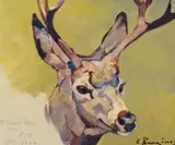 Carl Rungius, Mule Deer, 1946, oil on canvas