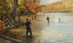 John Scott, Reeling ‘em In, oil on canvas
