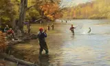 John Scott, Reeling ‘em In, oil on canvas