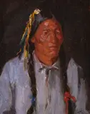 Joseph Henry Sharp, Crow, oil on canvas laid on board