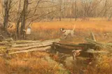 Robert Kennedy Abbett, Split Rail Fence, 1974, oil on canvas laid on board