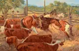 Joe Beeler, Nature of a Cow Horse, oil on canvas