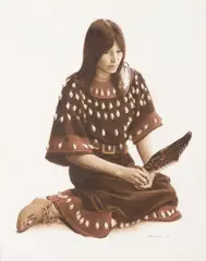 James Bama, Sioux Indian with Eagle Feather, 1981, watercolor on paper