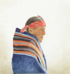Doug Brega, Tesuque War Captain, watercolor on paper