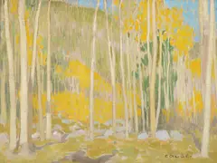 Amosette, Hondo Canyon, Taos, N. Mex ( circa 1907) by E. Irving Couse, oil on canvas, sold Jul 2018