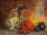 E. Irving Couse, The Red Blanket, oil on canvas