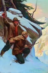 Charles Defeo, Elk Hunters, oil on canvas