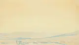 Maynard Dixon, Desert with Prospector, Coachella Valley, 1937, mixed media on paper