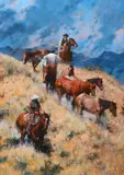 C. Michael Dudash, Remuda Roundup, 2018, oil on canvas laid on board