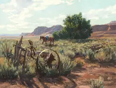Valoy Eaton, Ranch Kids, 1981, oil on board