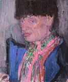 Leon Gaspard, Man in Fur Cap, oil on canvas
