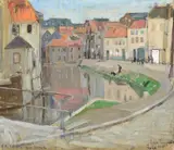 Leon Gaspard, Russian Street Scene, 1915, oil on canvas laid on board