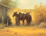 G. Harvey, Shadows of Santa Fe, Oil on canvas
