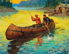 Frank B. Hoffman, Almost in the Net, oil on canvas laid on board