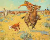 Frank B. Hoffman, A Sure Catch, oil on board