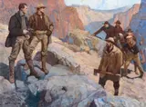 Claim Jumpers by Gayle Porter Hoskins, oil on canvas, sold Jul 2018