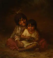 Grace Hudson, Children with a Bird’s Nest, 1926, oil on canvas