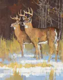 Winter Alert by Bob Kuhn, acrylic on board, sold Jul 2018
