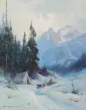 The Alaska Trail by Sydney Laurence, oil on canvas, sold Jul 2018