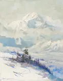 Mt. McKinley, Winter by Sydney Laurence, oil on canvas, sold Jul 2018
