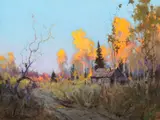 Trapper's Cabin by Sydney Laurence, oil on canvas, sold Jul 2018
