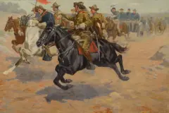 John Norval Marchand, Rough Riders Cavalry, oil on canvas