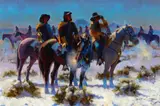 Dan Mieduch, Riding the Outposts of a Nation, 2018, oil on board