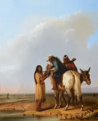 Alfred Jacob Miller, The Thirsty Trapper, 1850, oil on canvas