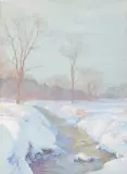 Walter Launt Palmer, The Mill-Way, mixed media on board
