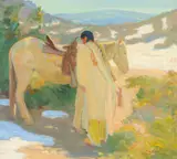 Bert Geer Phillips, The Lost Trail, oil on board