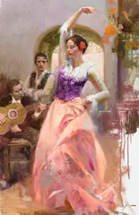 Pino, Dancing in Marbella, oil on canvas