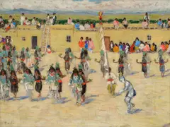 Grace Ravlin, Hopi Corn Dance, oil on canvas
